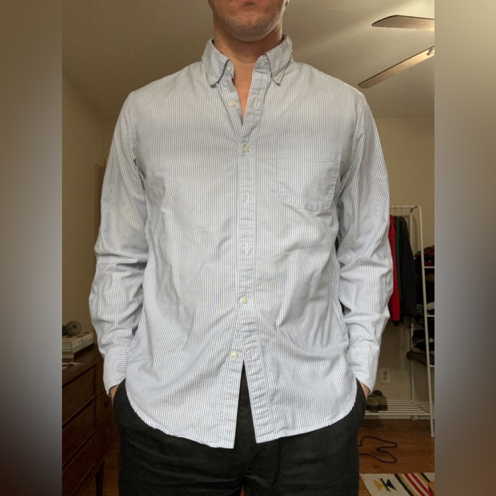 J. Crew Blue Striped Men's Shirt